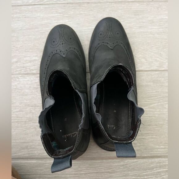 Clarks Garnet Wingtip Chelsea Boot Dark Grey Leather 11 M - Picture 7 of 10